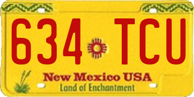 NM license plate 634TCU