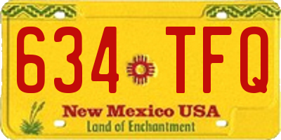 NM license plate 634TFQ