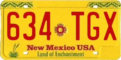 NM license plate 634TGX