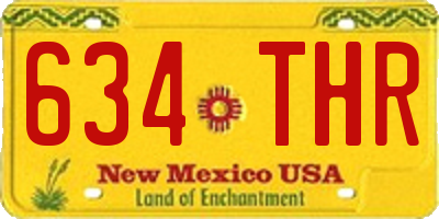 NM license plate 634THR