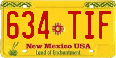 NM license plate 634TIF