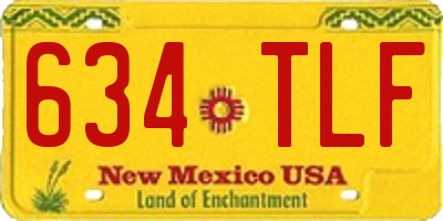 NM license plate 634TLF