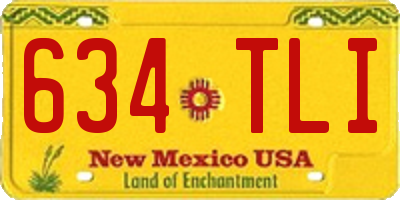 NM license plate 634TLI