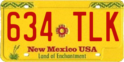 NM license plate 634TLK