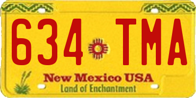 NM license plate 634TMA