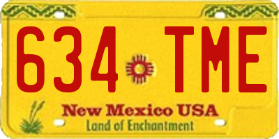 NM license plate 634TME