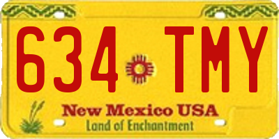 NM license plate 634TMY