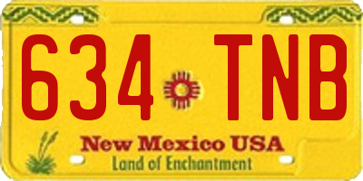 NM license plate 634TNB