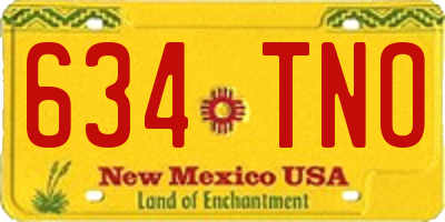 NM license plate 634TNO