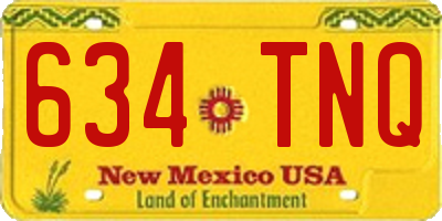 NM license plate 634TNQ