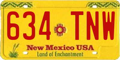 NM license plate 634TNW