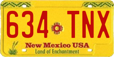NM license plate 634TNX