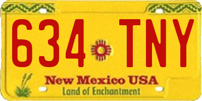 NM license plate 634TNY
