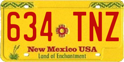 NM license plate 634TNZ