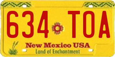 NM license plate 634TOA