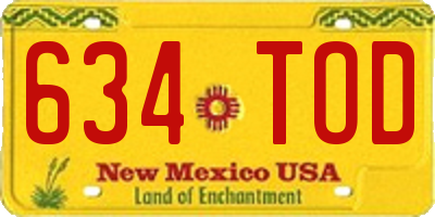 NM license plate 634TOD