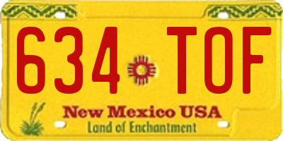 NM license plate 634TOF