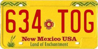 NM license plate 634TOG