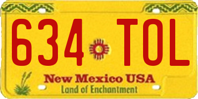 NM license plate 634TOL