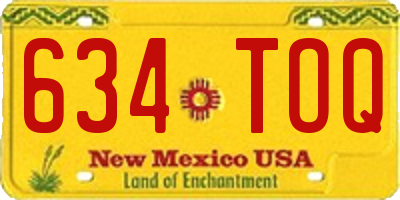 NM license plate 634TOQ
