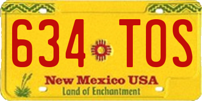 NM license plate 634TOS