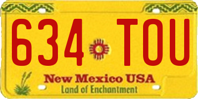 NM license plate 634TOU