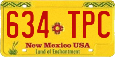 NM license plate 634TPC