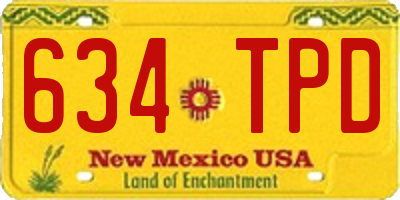 NM license plate 634TPD