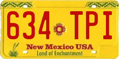 NM license plate 634TPI