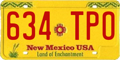 NM license plate 634TPO