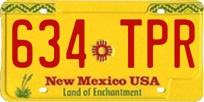 NM license plate 634TPR