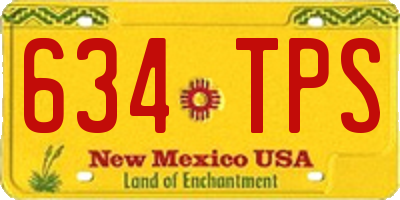 NM license plate 634TPS