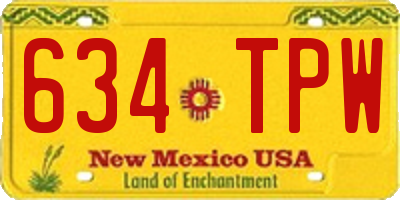 NM license plate 634TPW