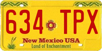 NM license plate 634TPX