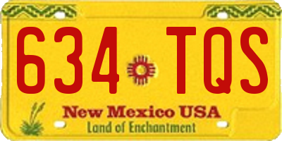 NM license plate 634TQS
