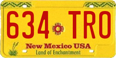 NM license plate 634TRO
