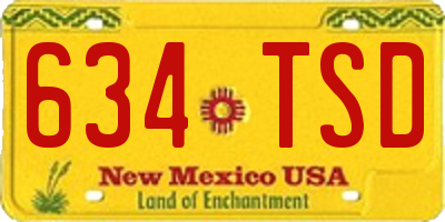 NM license plate 634TSD