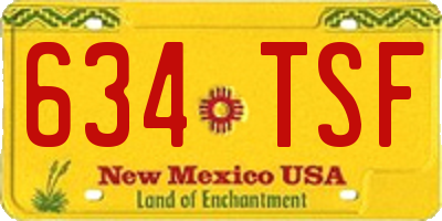NM license plate 634TSF