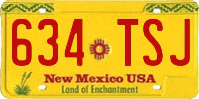 NM license plate 634TSJ