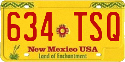 NM license plate 634TSQ