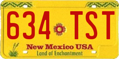 NM license plate 634TST