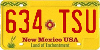NM license plate 634TSU