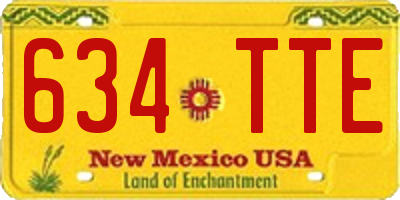 NM license plate 634TTE