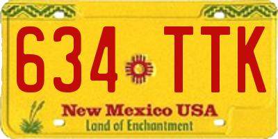 NM license plate 634TTK