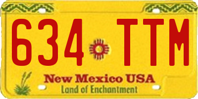 NM license plate 634TTM