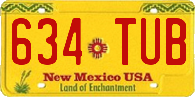 NM license plate 634TUB