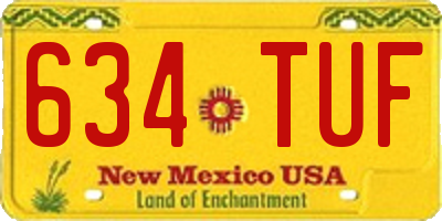 NM license plate 634TUF