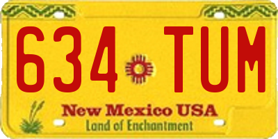 NM license plate 634TUM