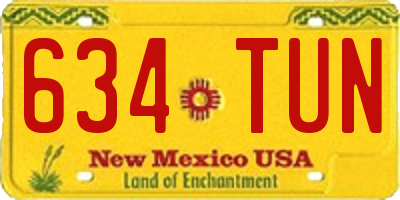 NM license plate 634TUN