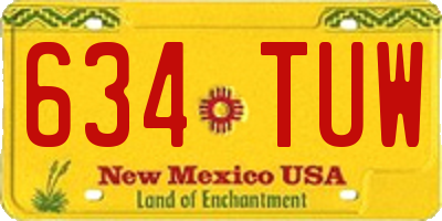 NM license plate 634TUW